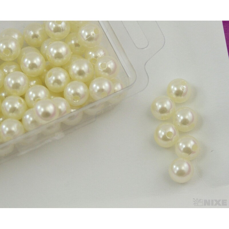 KORÁLKY 10mm 45g*KRÉMOVÁ