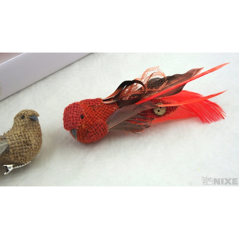 PTÁČEK KLIPS JUTA 15cm 6ks*MIX BAREV