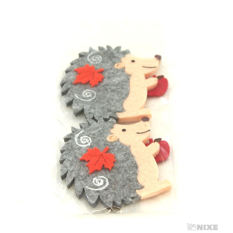 JEŽEK NALEPOVACÍ FILC 8x7cm 2ks*MIX BAREV