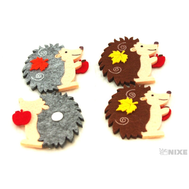 JEŽEK NALEPOVACÍ FILC 8x7cm 2ks*MIX BAREV