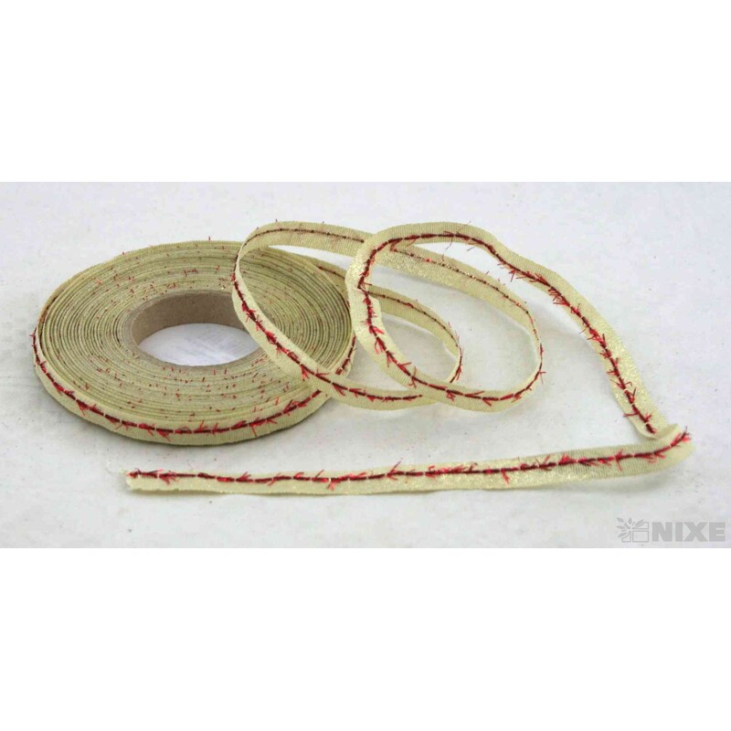 PLÁTNOVÁ STUHA EFEKT 10mmx25m*ZLATÁ+ČERVENÁ 427907