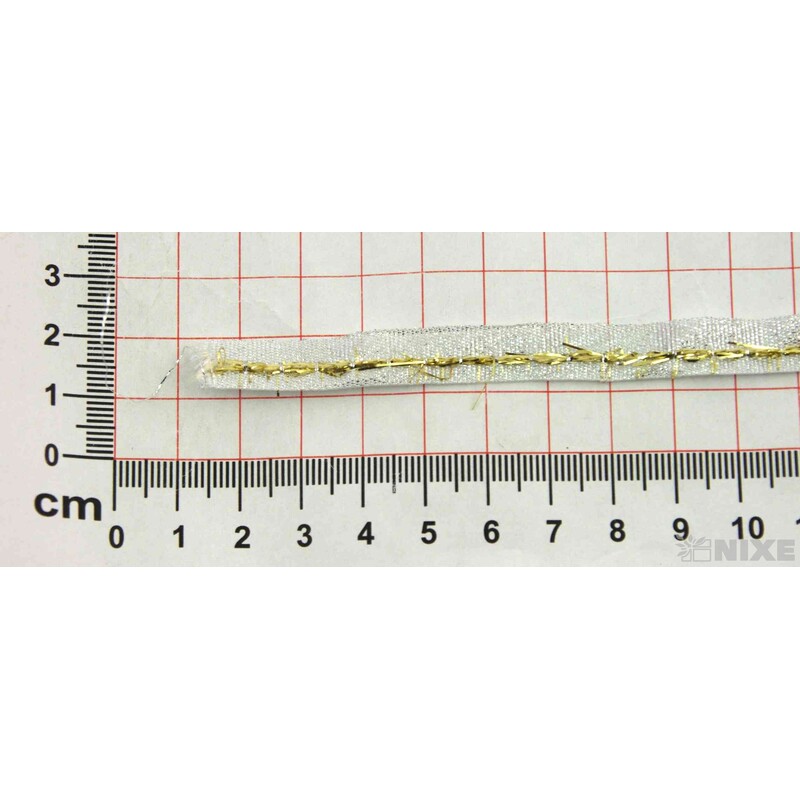 PLÁTNOVÁ STUHA EFEKT 10mmx25m*STŘÍBRNÁ+ZLATÁ 427909