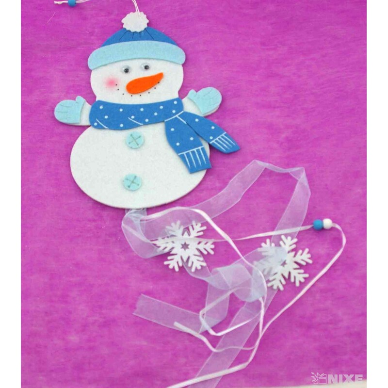 ZÁVĚS FILC SNĚHULÁK 23x17cm*MIX BAREV