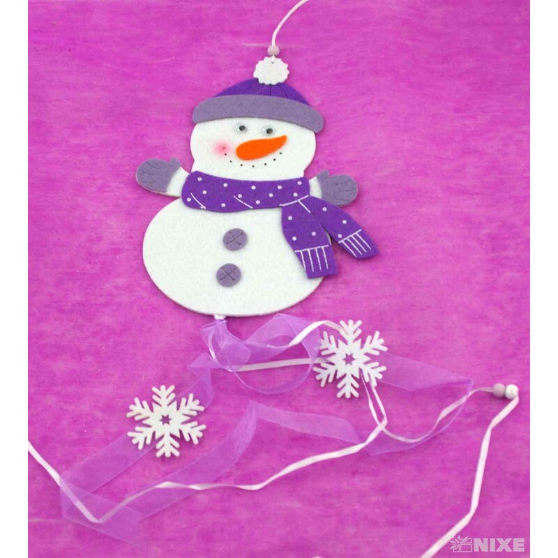 ZÁVĚS FILC SNĚHULÁK 23x17cm*MIX BAREV