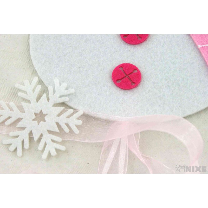 ZÁVĚS FILC SNĚHULÁK 23x17cm*MIX BAREV