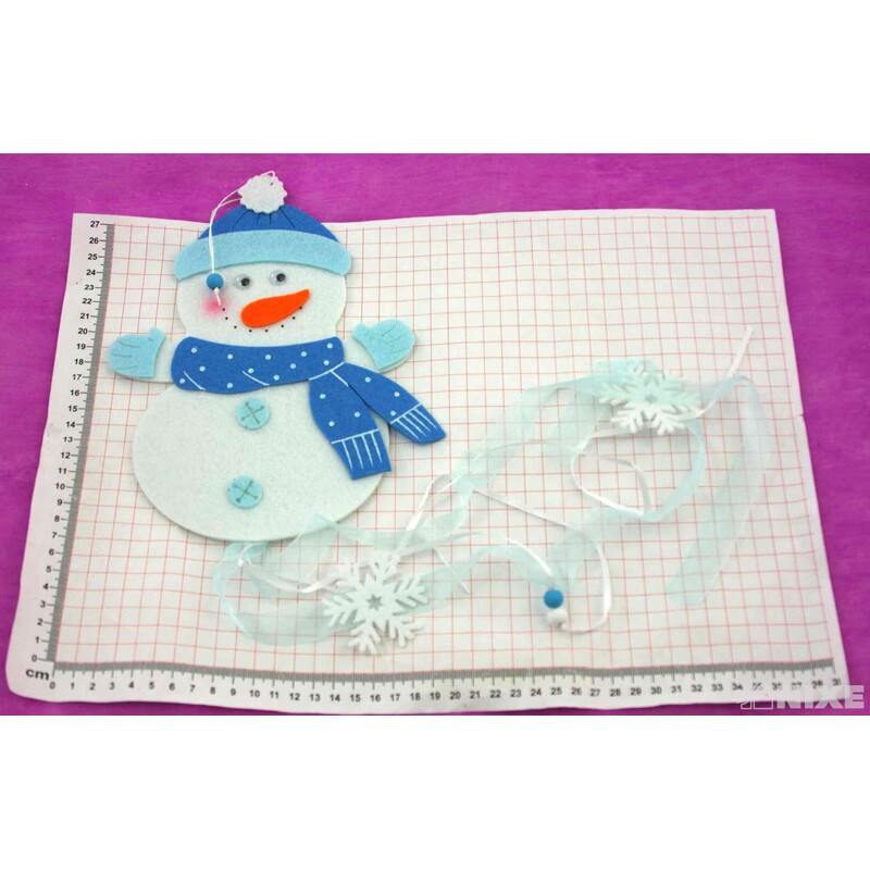 ZÁVĚS FILC SNĚHULÁK 23x17cm*MIX BAREV
