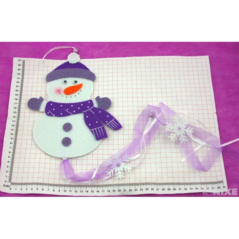 ZÁVĚS FILC SNĚHULÁK 23x17cm*MIX BAREV