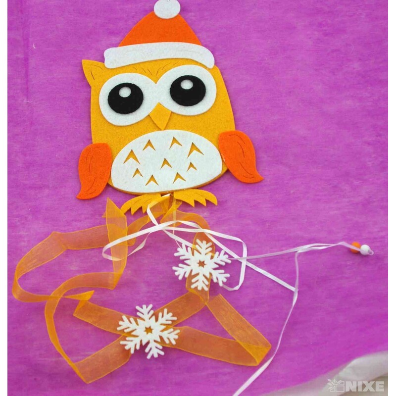 ZÁVĚS FILC SOVA 23x17cm*MIX BAREV