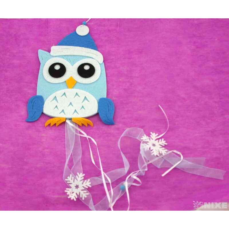 ZÁVĚS FILC SOVA 23x17cm*MIX BAREV