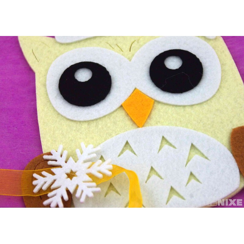 ZÁVĚS FILC SOVA 23x17cm*MIX BAREV