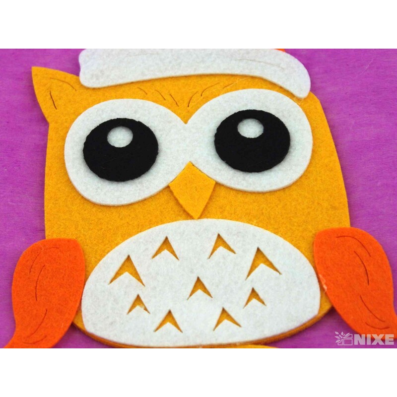 ZÁVĚS FILC SOVA 23x17cm*MIX BAREV