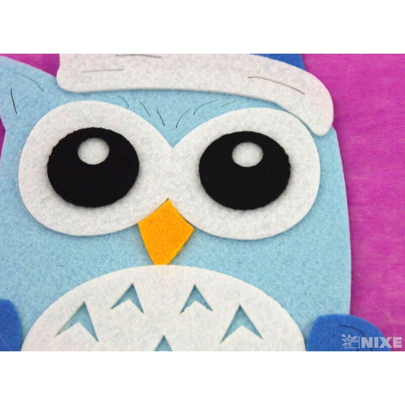 ZÁVĚS FILC SOVA 23x17cm*MIX BAREV