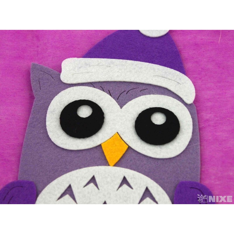 ZÁVĚS FILC SOVA 23x17cm*MIX BAREV