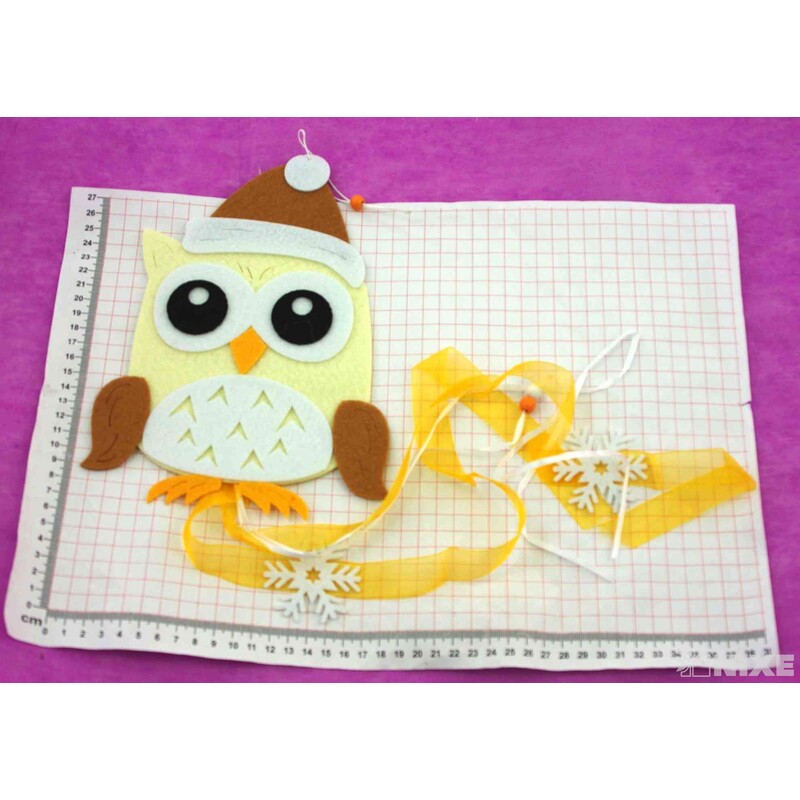 ZÁVĚS FILC SOVA 23x17cm*MIX BAREV