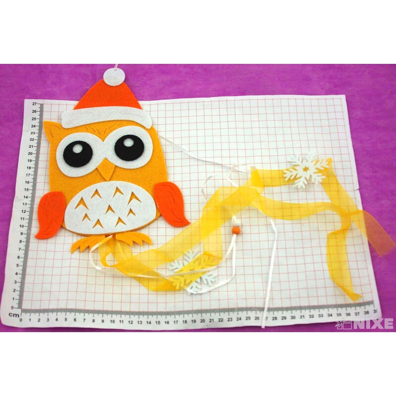 ZÁVĚS FILC SOVA 23x17cm*MIX BAREV