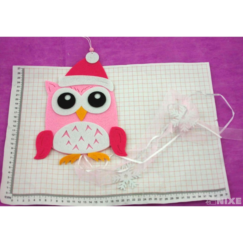 ZÁVĚS FILC SOVA 23x17cm*MIX BAREV