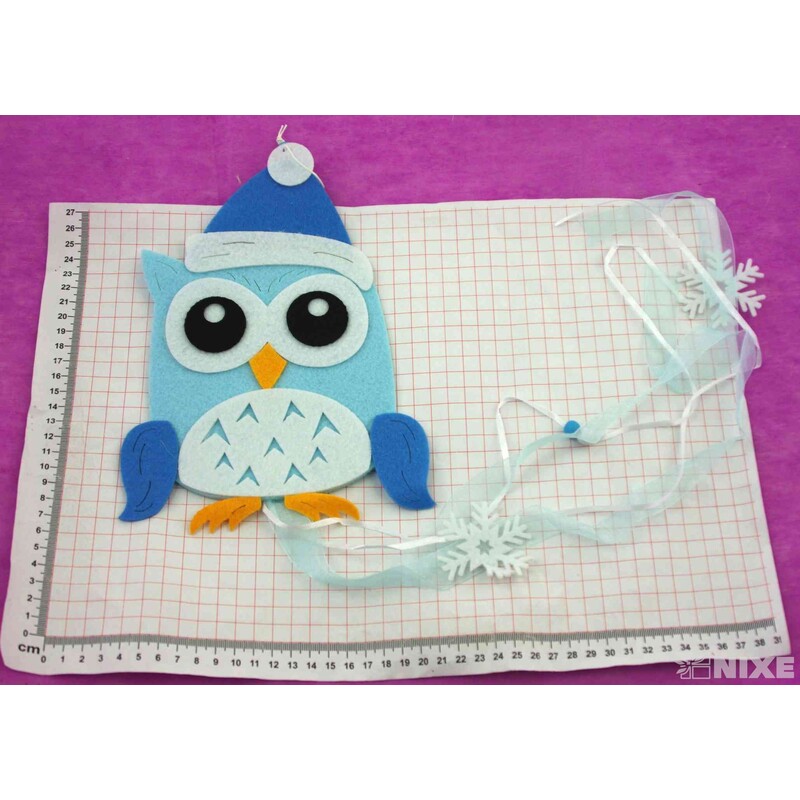 ZÁVĚS FILC SOVA 23x17cm*MIX BAREV