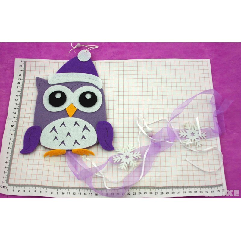 ZÁVĚS FILC SOVA 23x17cm*MIX BAREV