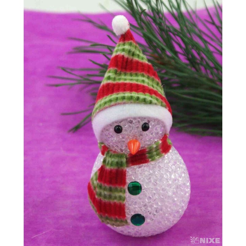 SNĚHULÁK SVÍTÍCÍ 11x7cm*MIX BAREV