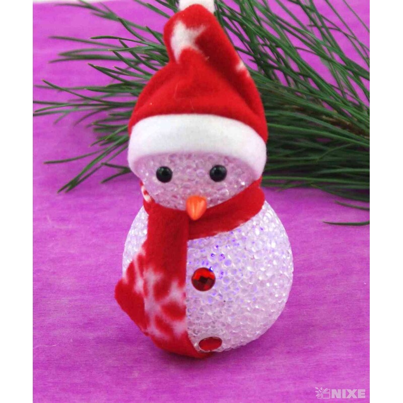 SNĚHULÁK SVÍTÍCÍ 11x7cm*MIX BAREV