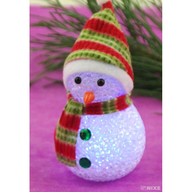 SNĚHULÁK SVÍTÍCÍ 11x7cm*MIX BAREV