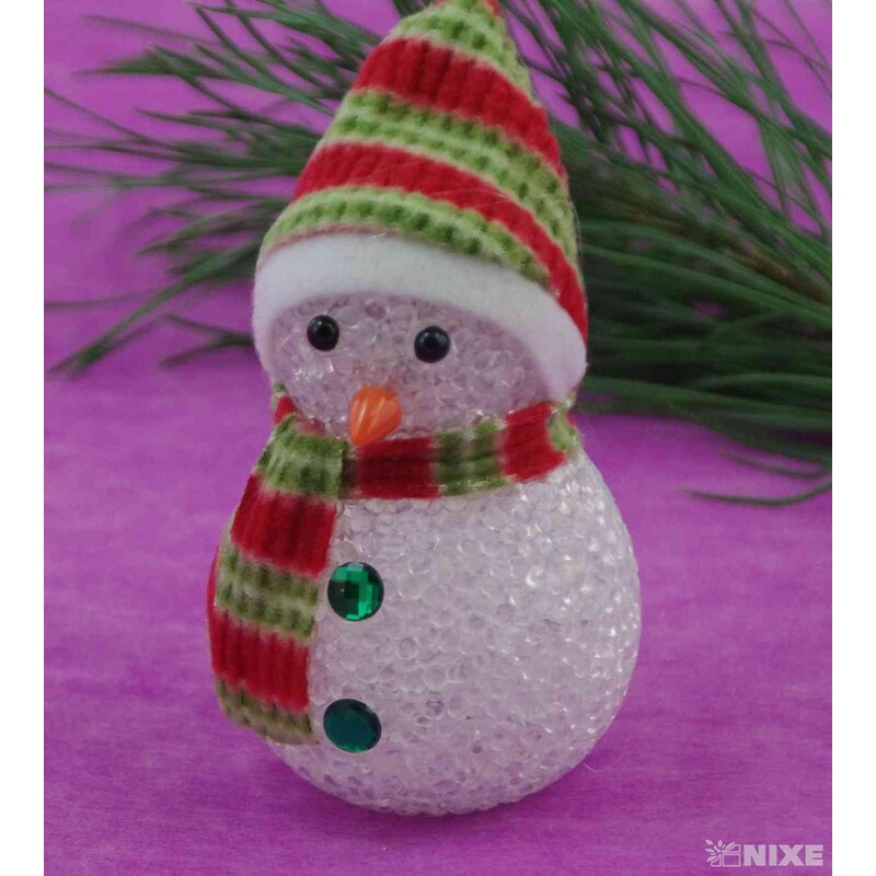 SNĚHULÁK SVÍTÍCÍ 11x7cm*MIX BAREV