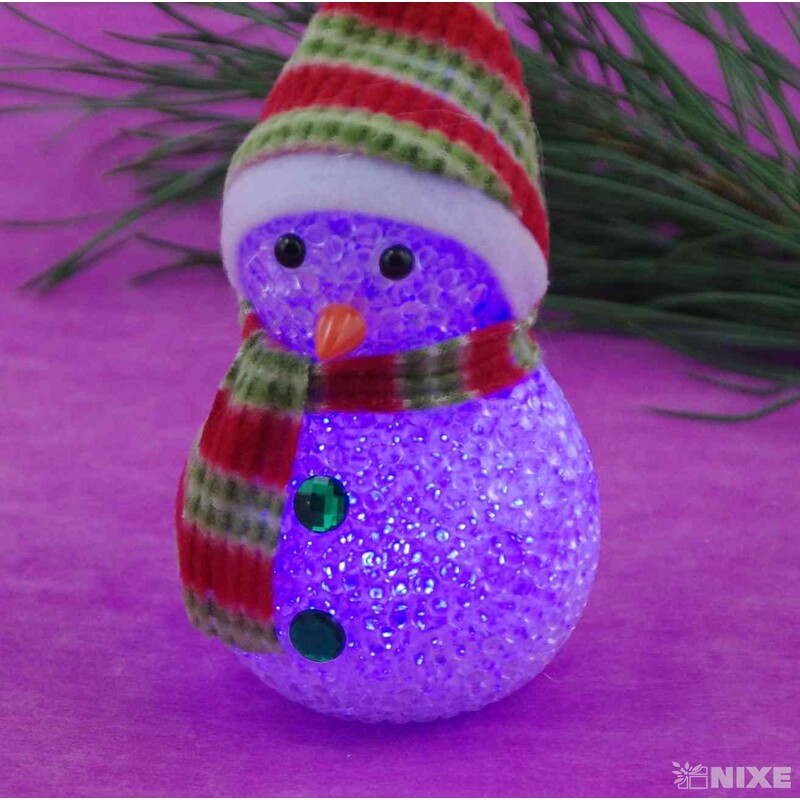 SNĚHULÁK SVÍTÍCÍ 11x7cm*MIX BAREV