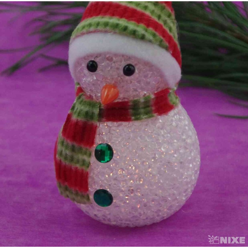 SNĚHULÁK SVÍTÍCÍ 11x7cm*MIX BAREV