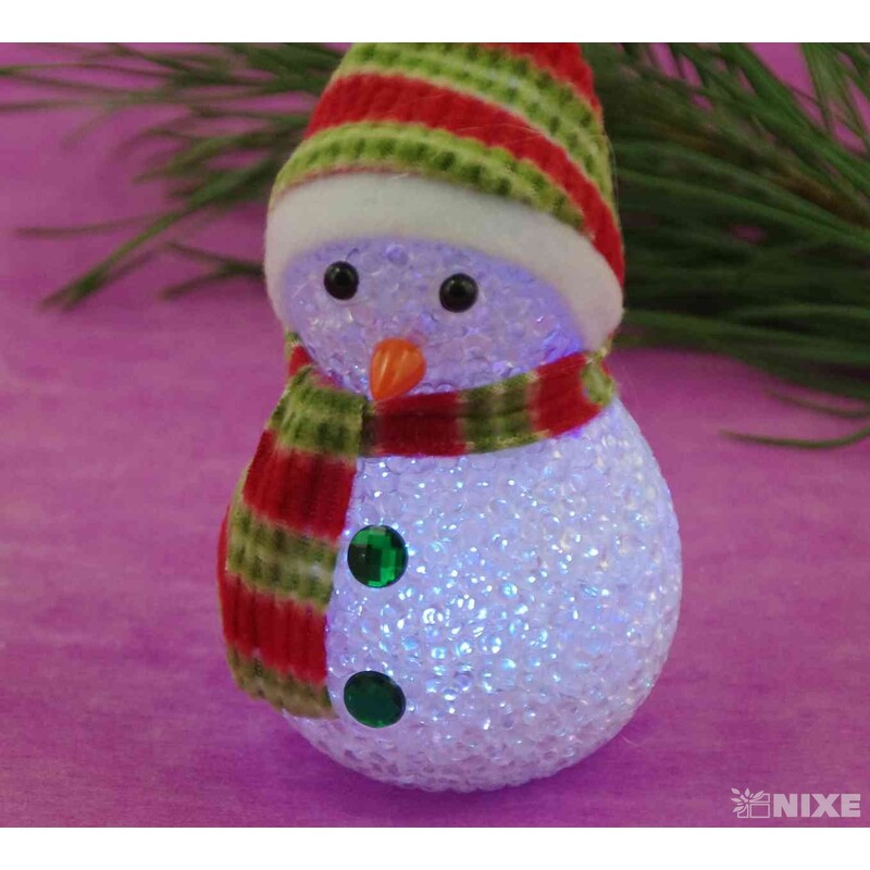 SNĚHULÁK SVÍTÍCÍ 11x7cm*MIX BAREV