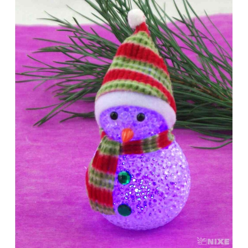 SNĚHULÁK SVÍTÍCÍ 11x7cm*MIX BAREV