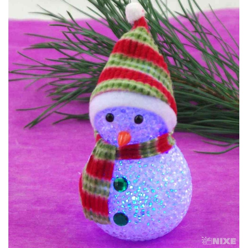 SNĚHULÁK SVÍTÍCÍ 11x7cm*MIX BAREV