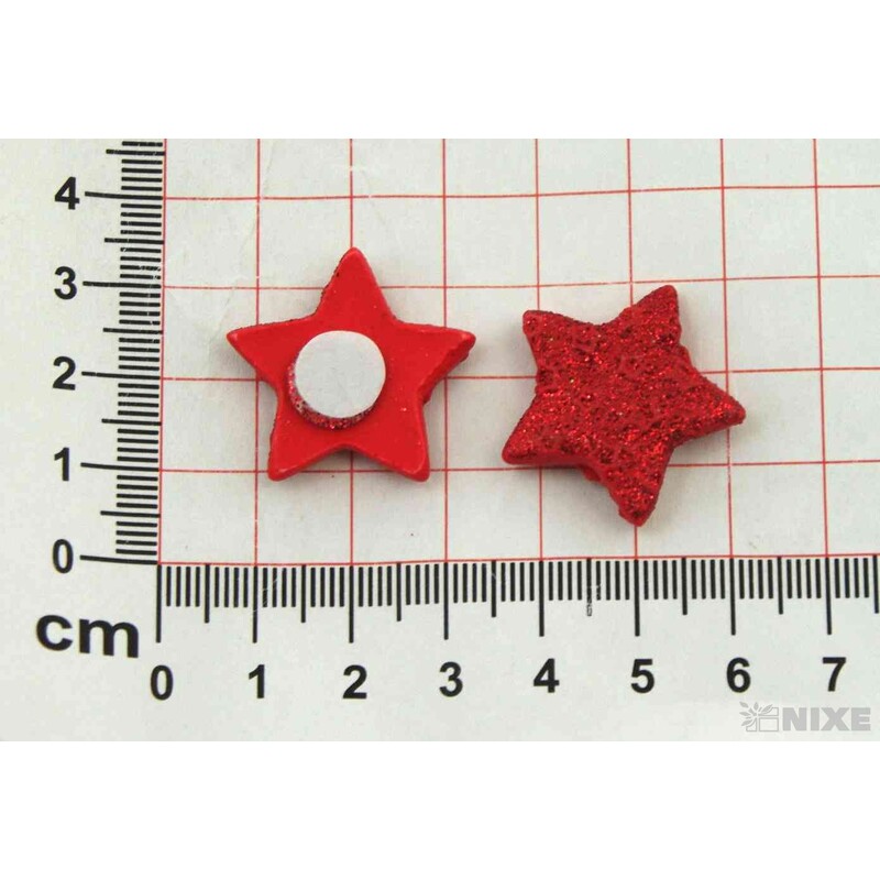 NALEPOVACÍ HVĚZDA 2,5cm 9ks*ČERVENÁ
