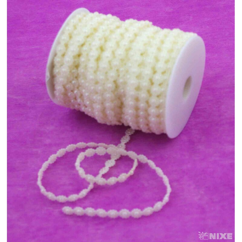 PERLIČKY ŘETĚZ 25m*KRÉMOVÁ