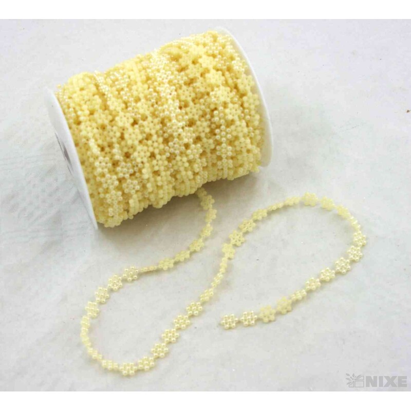 PERLIČKY ŘETĚZ 23m*KRÉMOVÁ