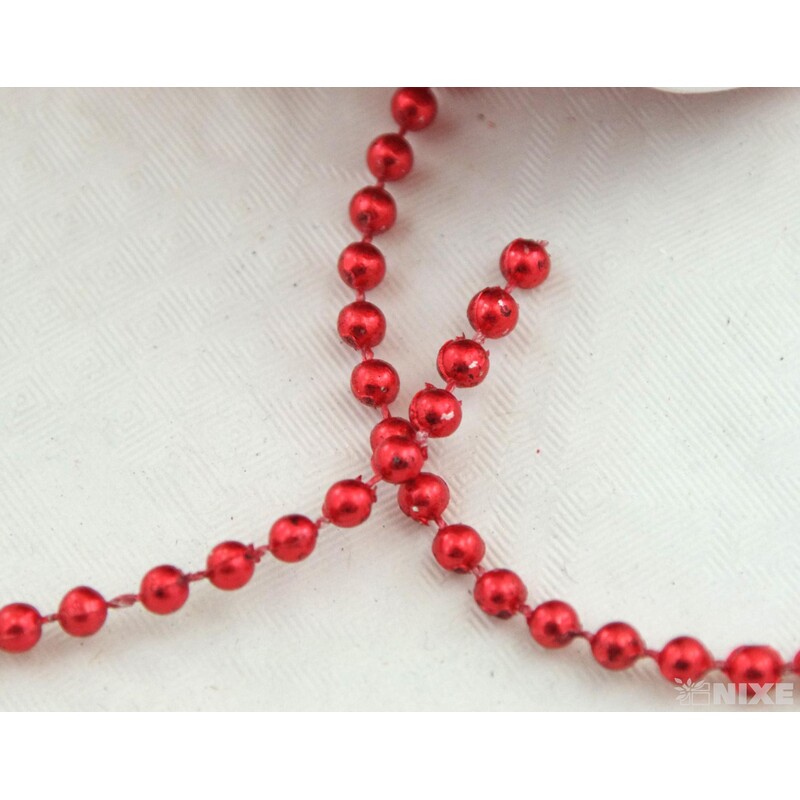 KORÁLKY ŘETĚZ 4mmx40m METAL*ČERVENÁ