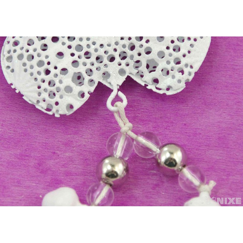 ZÁVĚS MOTÝL PLECH 7x8cm*BÍLÁ