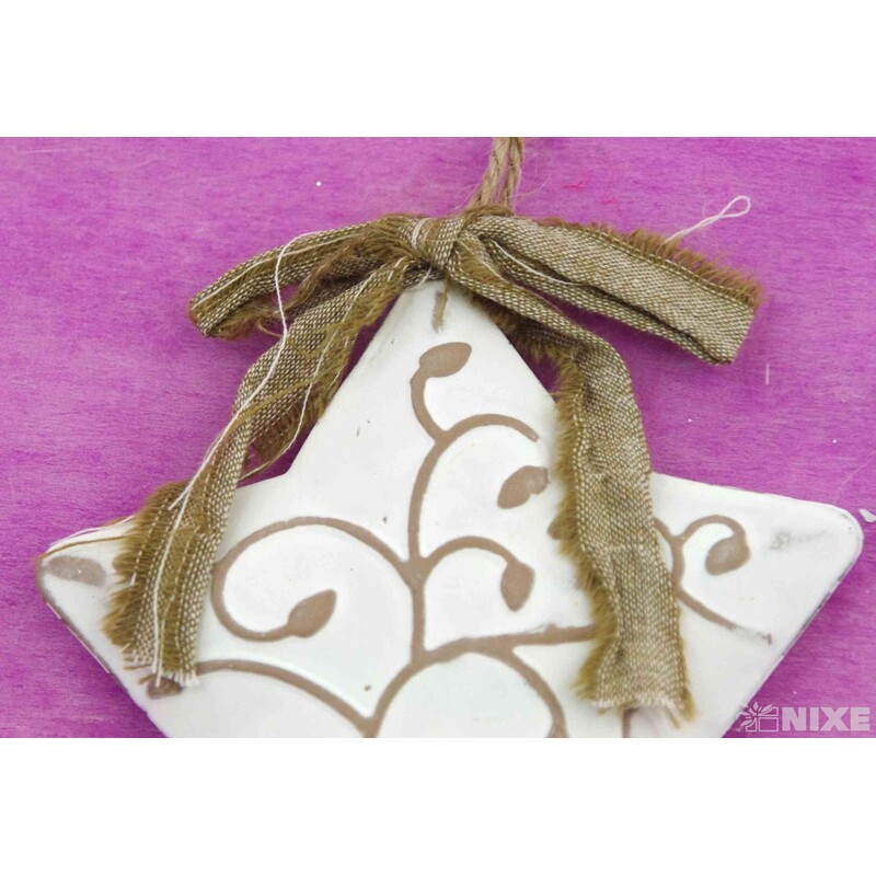 ZÁVĚS HVĚZDA PLECH 10cm*BÍLÁ