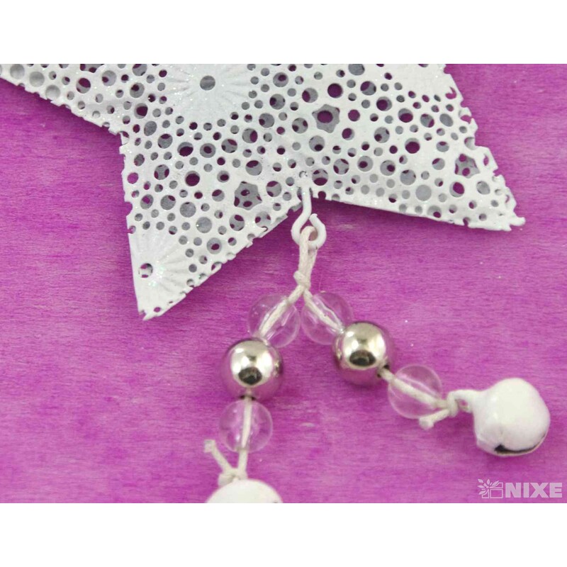 ZÁVĚS HVĚZDA PLECH 9cm*BÍLÁ