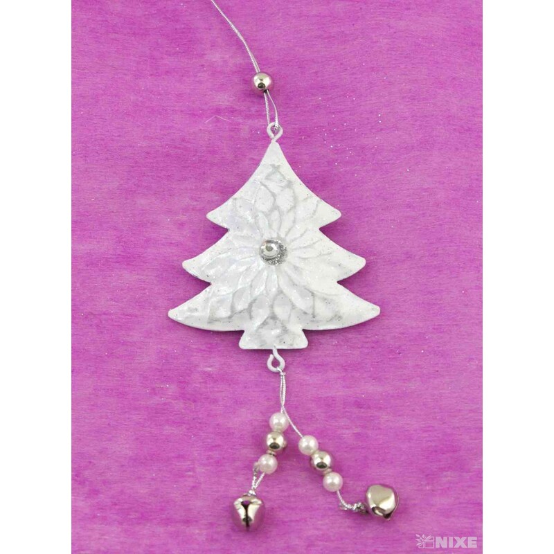 ZÁVĚS STROMEČEK PLECH 7cm*BÍLÁ