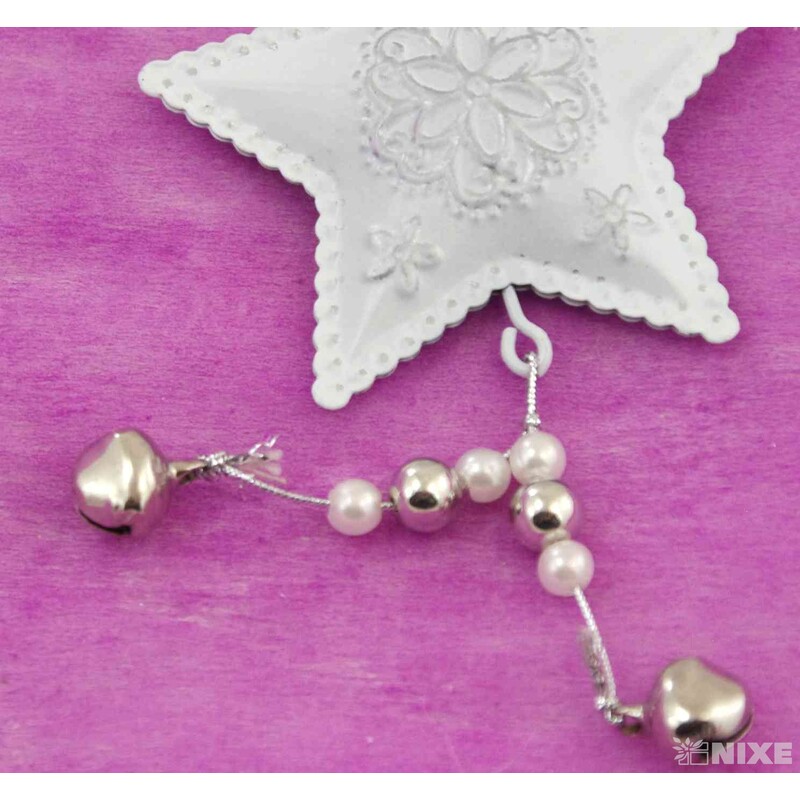 ZÁVĚS HVĚZDIČKA PLECH 7cm*BÍLÁ