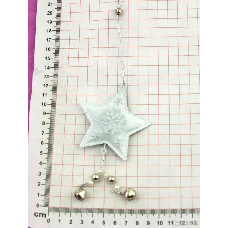 ZÁVĚS HVĚZDIČKA PLECH 7cm*BÍLÁ
