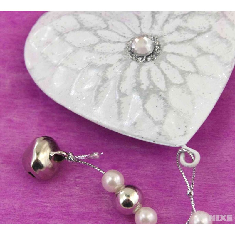 ZÁVĚS SRDCE PLECH 5,5cm*BÍLÁ