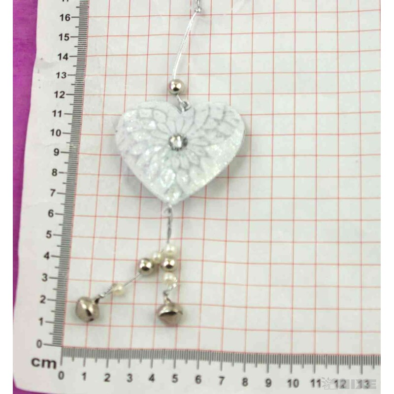 ZÁVĚS SRDCE PLECH 5,5cm*BÍLÁ