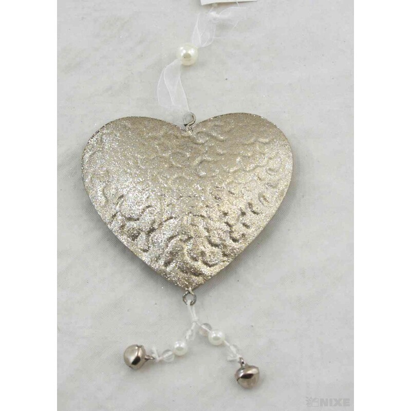 ZÁVĚS SRDCE PLECH 10cm*BÍLÁ