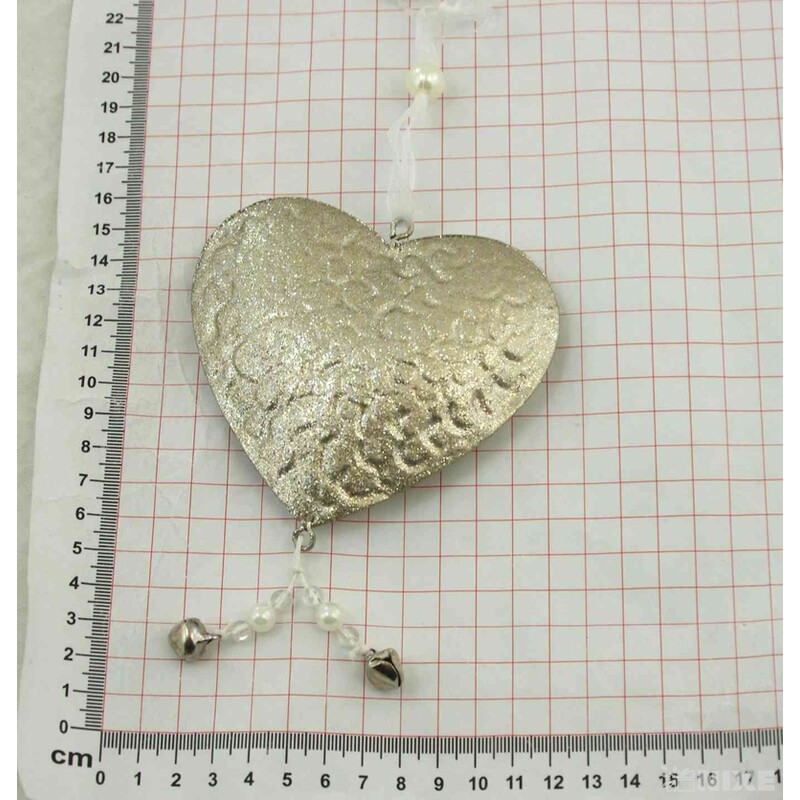 ZÁVĚS SRDCE PLECH 10cm*BÍLÁ