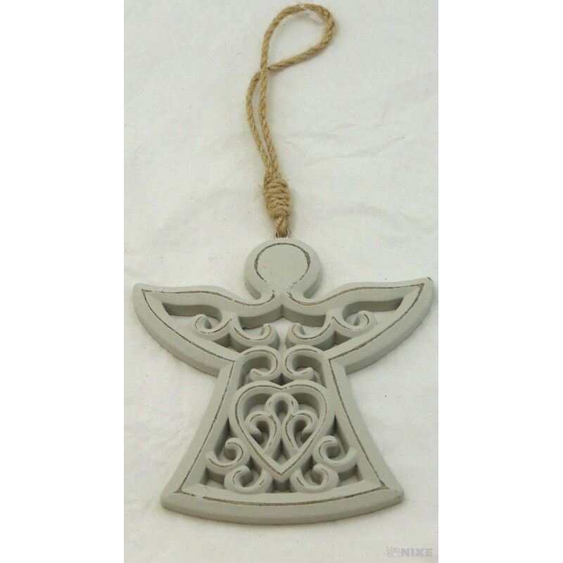 ZÁVĚS ANDĚL 14x14cm*ŠEDÁ