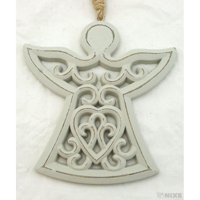 ZÁVĚS ANDĚL 14x14cm*ŠEDÁ