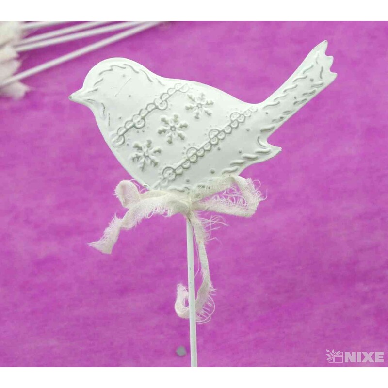 ZÁPICH PTÁČEK PLECH 12ks 11x32cm*BÍLÁ