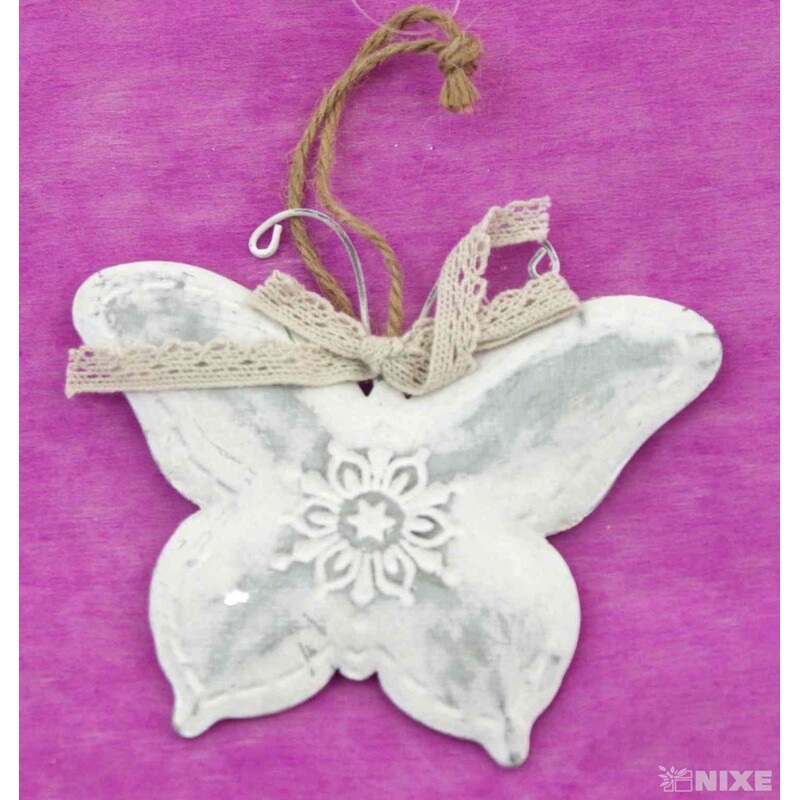 ZÁVĚS MOTÝL PLECH 8x11cm*STŘÍBRNÁ