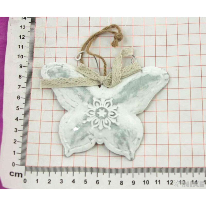 ZÁVĚS MOTÝL PLECH 8x11cm*STŘÍBRNÁ